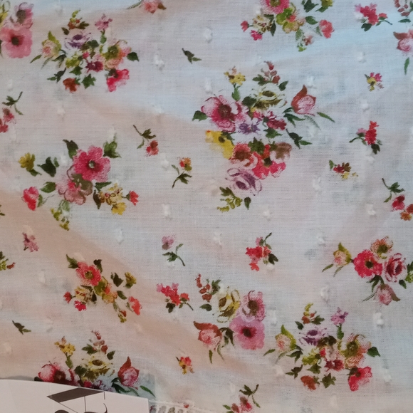 Zara Kids Shirts & Tops Zara Girl White Color Floral Fabric Puff